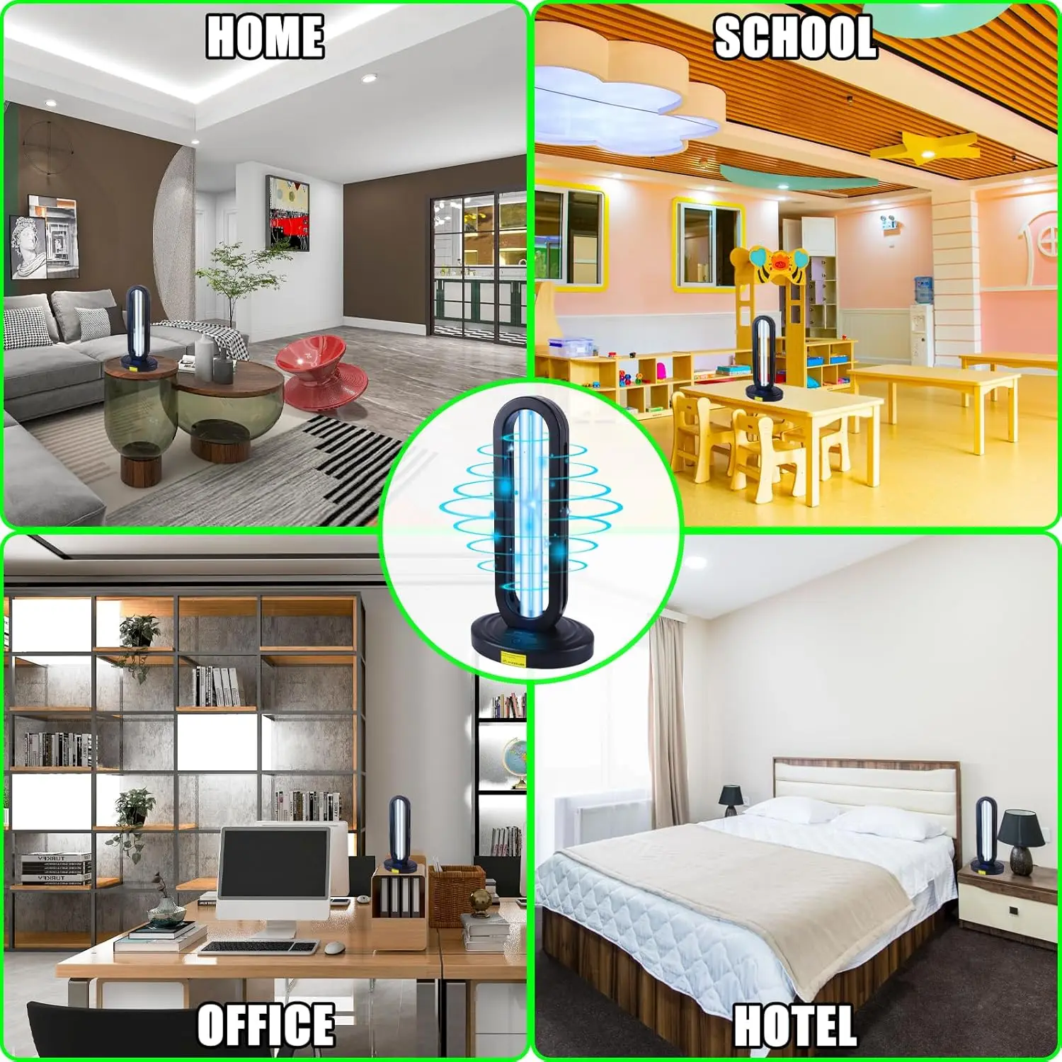 UV Light Sterilizater Lamp with Ozone for Odor Room Air Purification Remote Control Included 99.99% Sanitization Rate