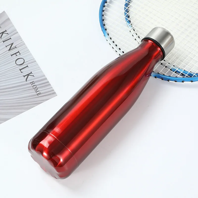 Wholesale Bulk Sublimation Thermoses Glossy Paint Coating 500ml Stainless Steel Cola Shaped Water Bottle Coffee Mug Tumbler Cup