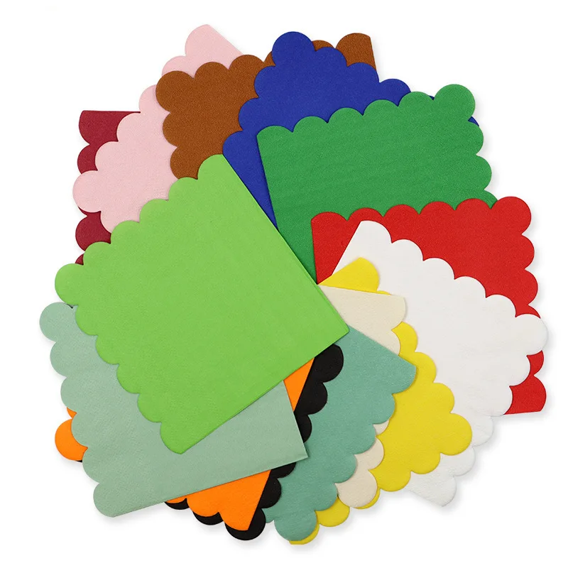 Factory Wholesale Disposable Lace Solid Color 25*25 Paper Napkin Birthday Party Tableware & Table Decoration Supplies