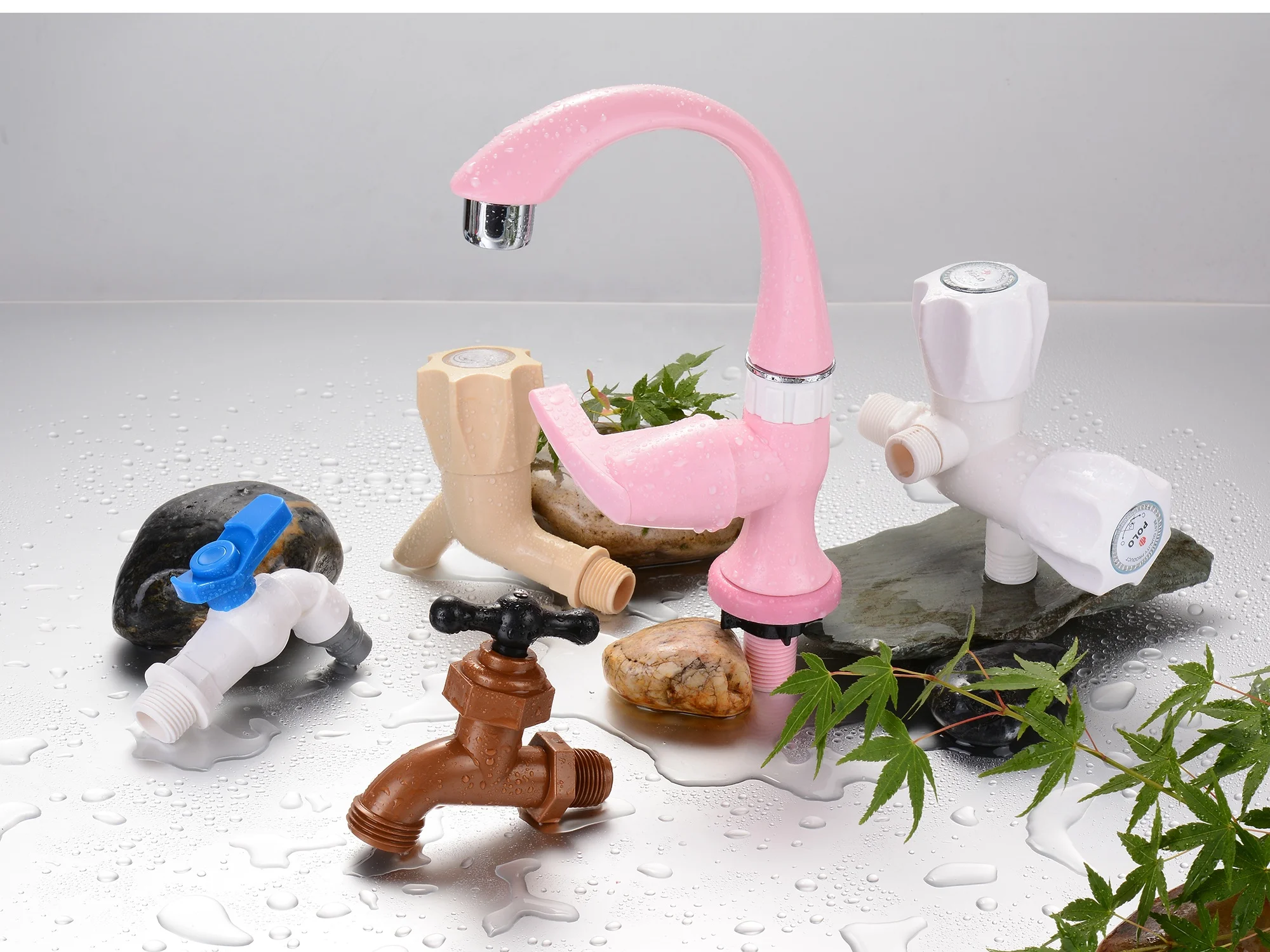 Professional Quality Red Handle Plastic PVC Water Plastic Faucet Tap