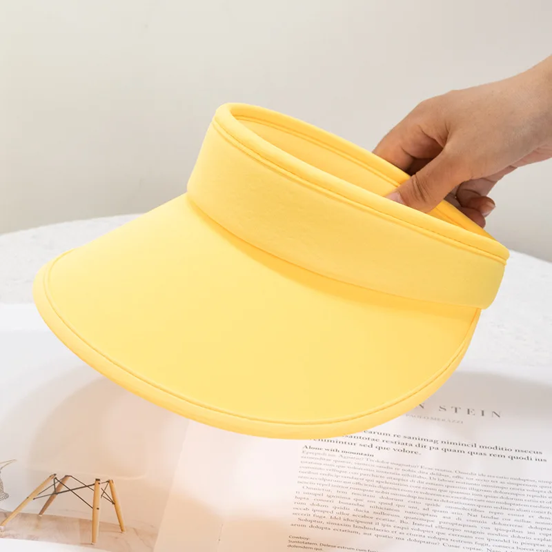 Hot Sale Big Brim Sun Visor Hats Adjustable Sun Protection Sports Visor Hats Summer Wide Brim Cap