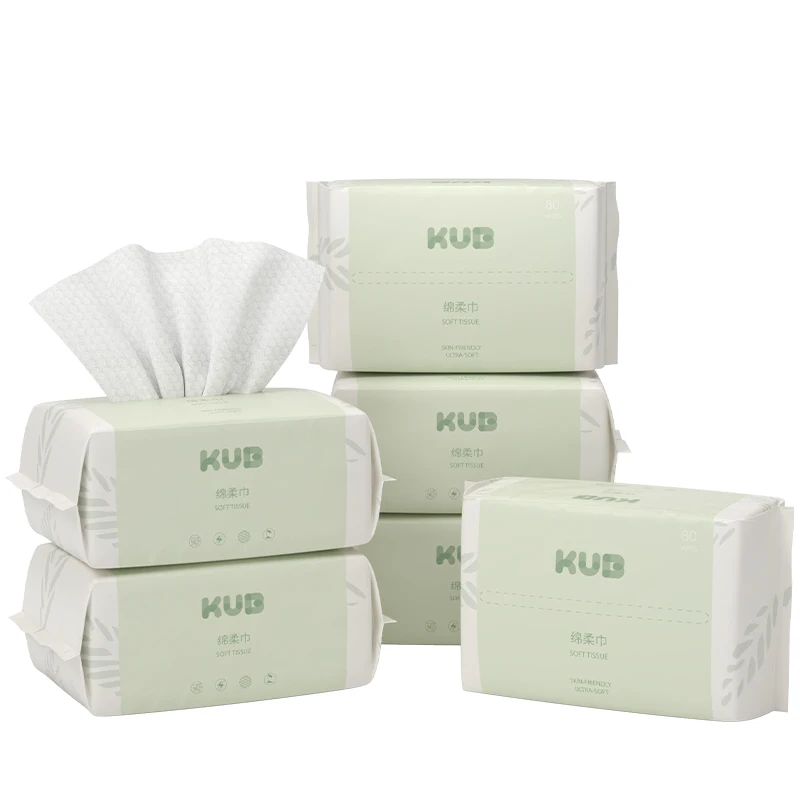 KUB Baby Daily Cleaning Care 80pcs Dry and Wet Wipes Skin Friendly Soft Baby Cotton Tissue