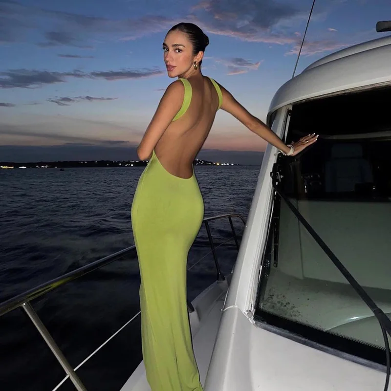 2023 new arrivals summer collection backless dress fashion women long dresses
