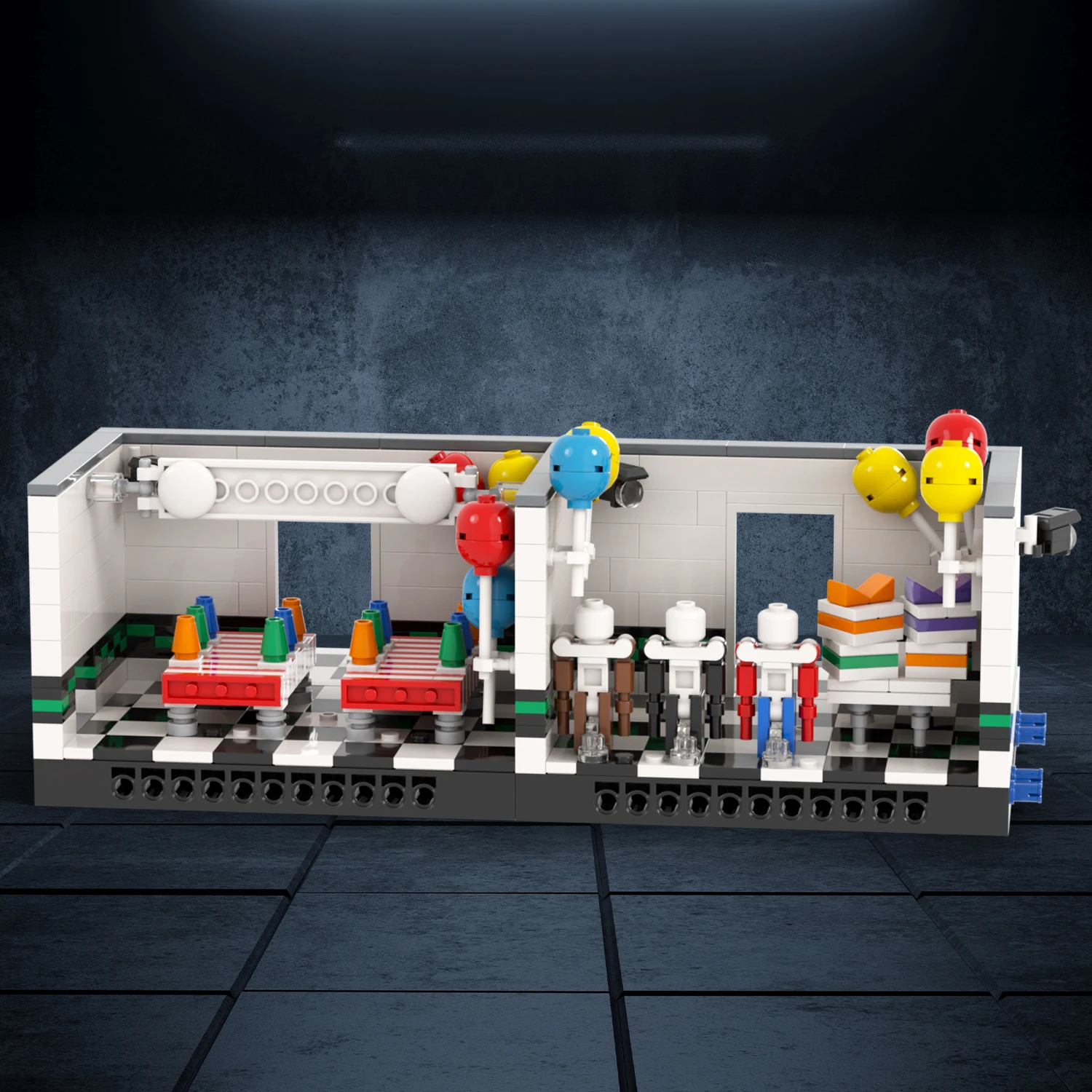 MOC1471-1475 креативная аниме FNAF 2 офисная комната для сцены складское помещение и туалет DIY Модель Сборка конструктор детские игрушки