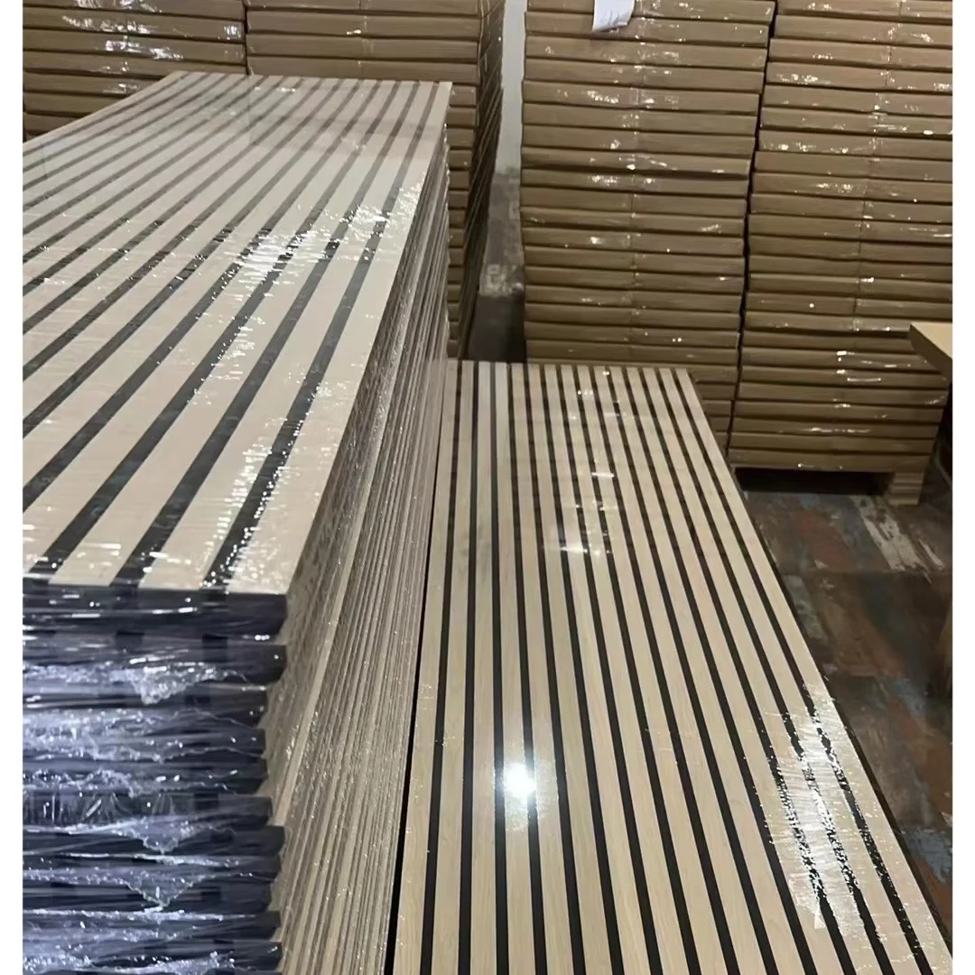 Sound Absorbing MDF Walnut Wood Slatted Acoustic Panels For Interior Decoration Wall And Ceiling