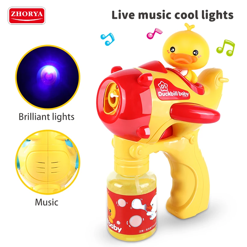 wholesale summer outdoor soap duckbill automatic bubble water blowing machine maker bubble shooter gun for kids