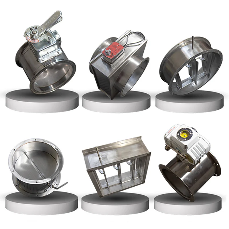 Galvanized & Stainless Steel Motorized Air Duct Volume Control for DC & AC 0-10V Motorized Air Damper
