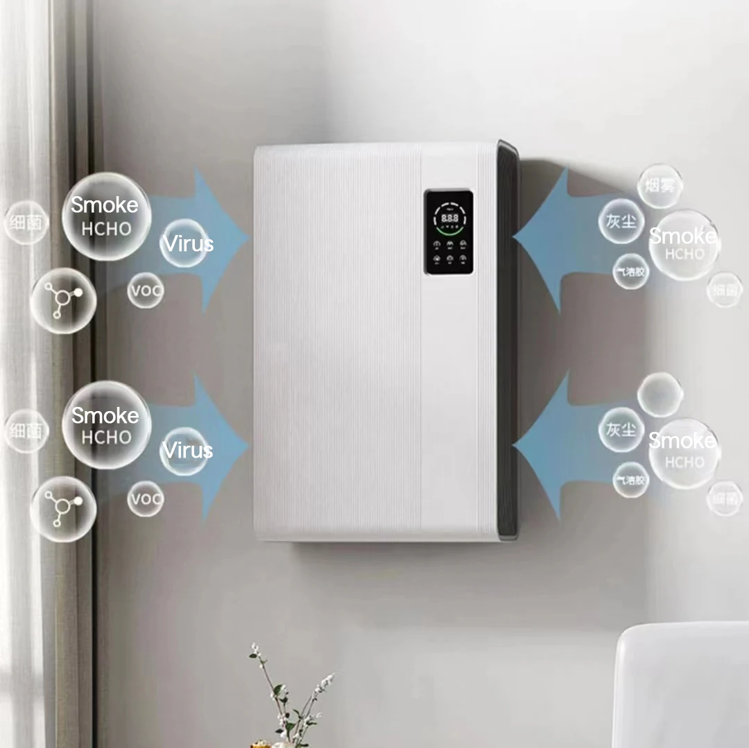 NEW Wall Mounted Air Purifier for Home Large Room, Dual HEPA Filters, Tuya WiFi App Control