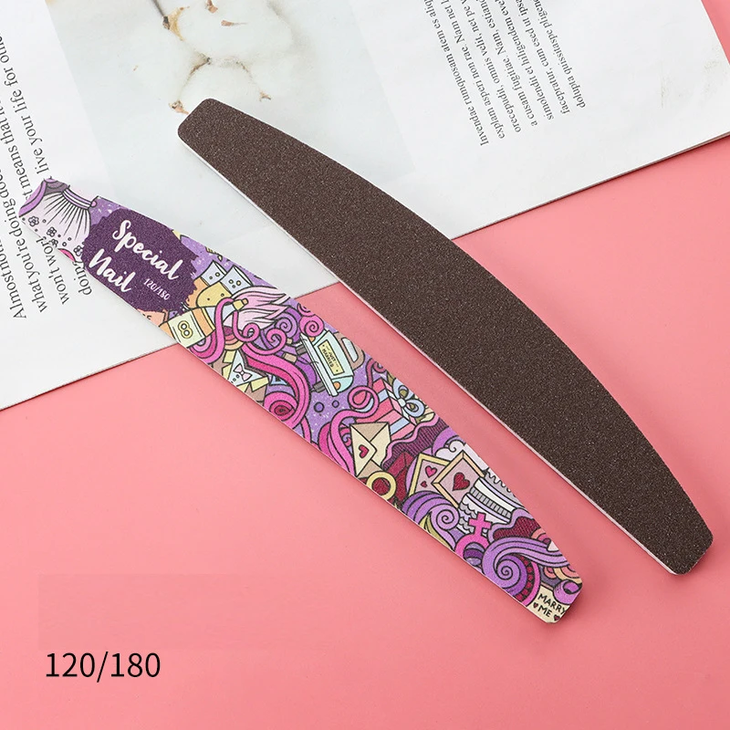 Custom painting design five size sand choose special nail fashion nail file with opp bag