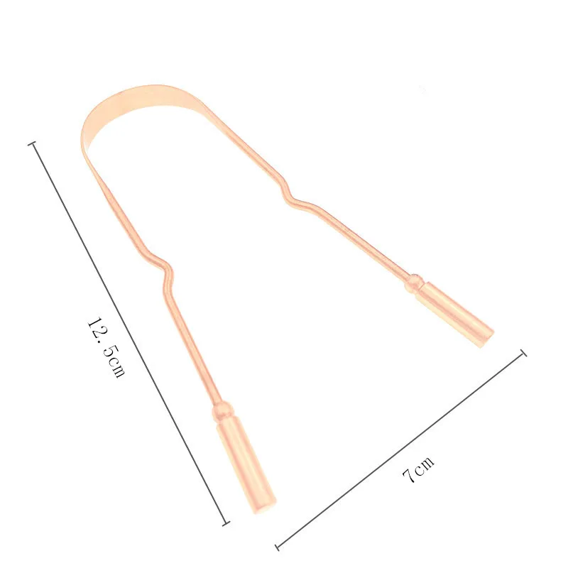 All Natural Ayurvedic U shaped Tongue Cleaner portable cotton bag pack 100% pure copper tongue scraper