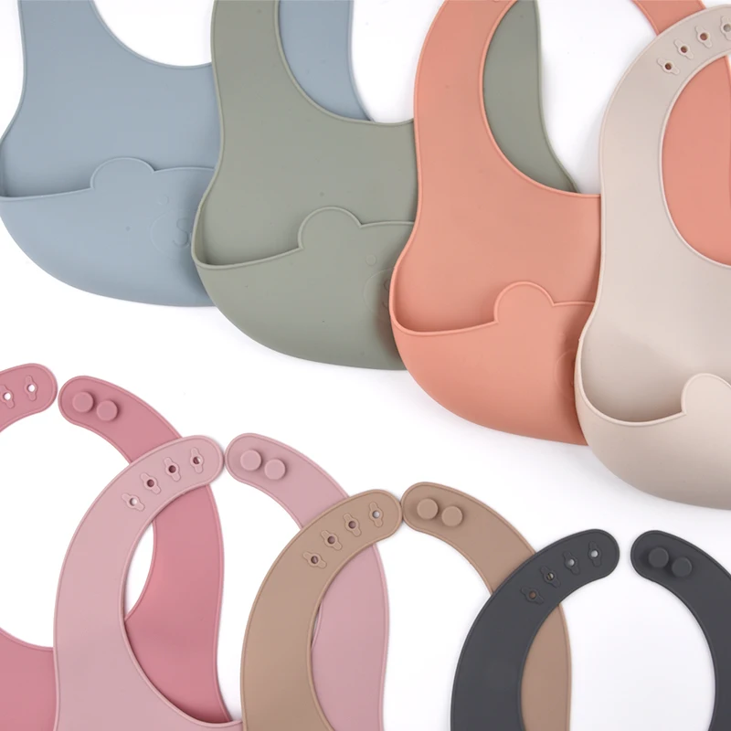 Food Grade Silicone Bib Toddler Selling Reasonable Price Silicone Bib With Snap Newborn Bib