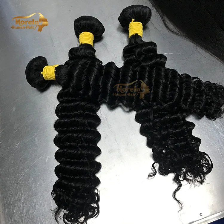 Raw Virgin Malaysian Hair,100 Human Malaysian Cuticle Aligned Virgin Hair Dubai,Mink deep wave bundles with closure
