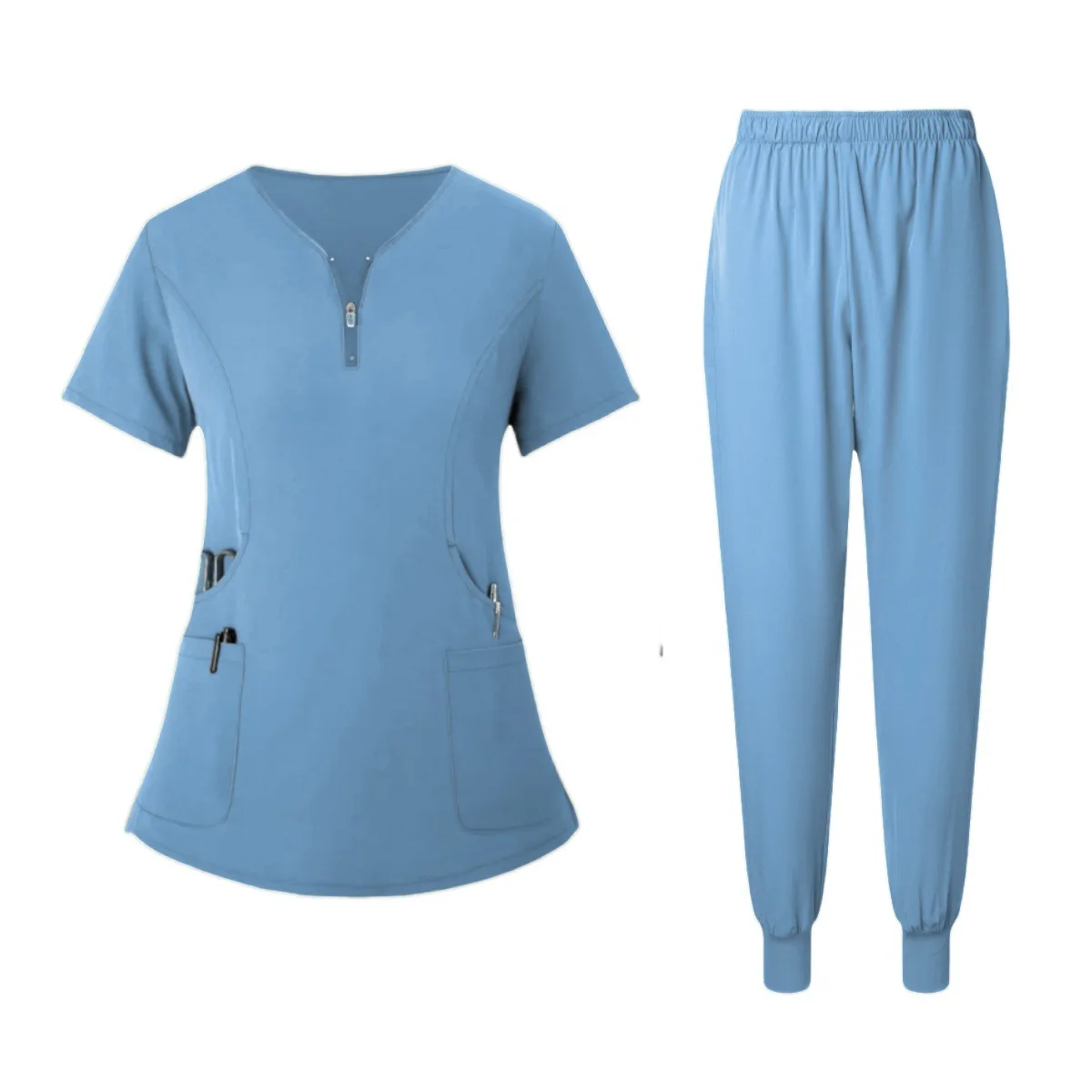 Custom Logo Plain Breathable Nurse Uniforms Fashion Design Clinic Work Clothes Womens Medical Scrubs Uniforms Sets