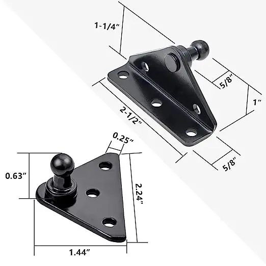 Black 10MM Ball Stud Mounting Bracket for Gas Struts Lift Supports Shocks Spring Prop