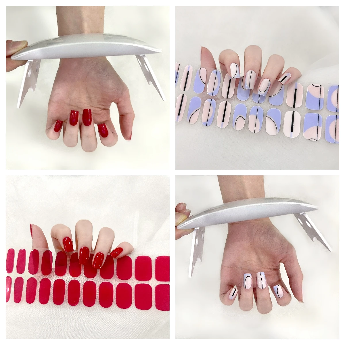 buy online factory price kikilee semi cured gel nail sticker with uv light requires uv lamp LOW MOQ