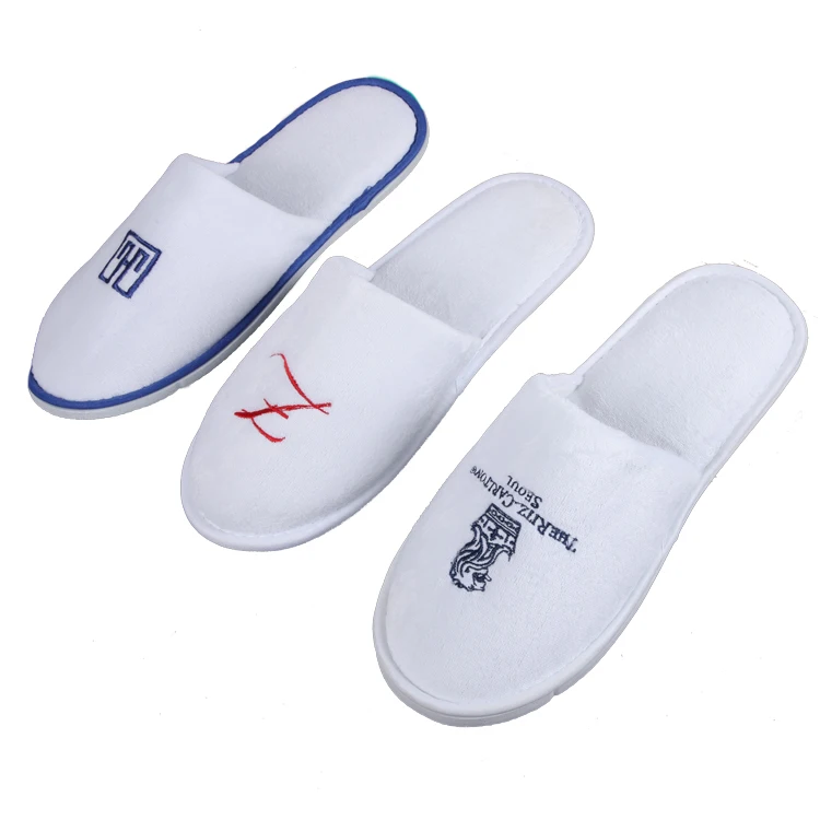 Factory Price custom White Coral Fleece Indoor Bathroom Velvet Hotel Disposable Room Slippers For Hotels
