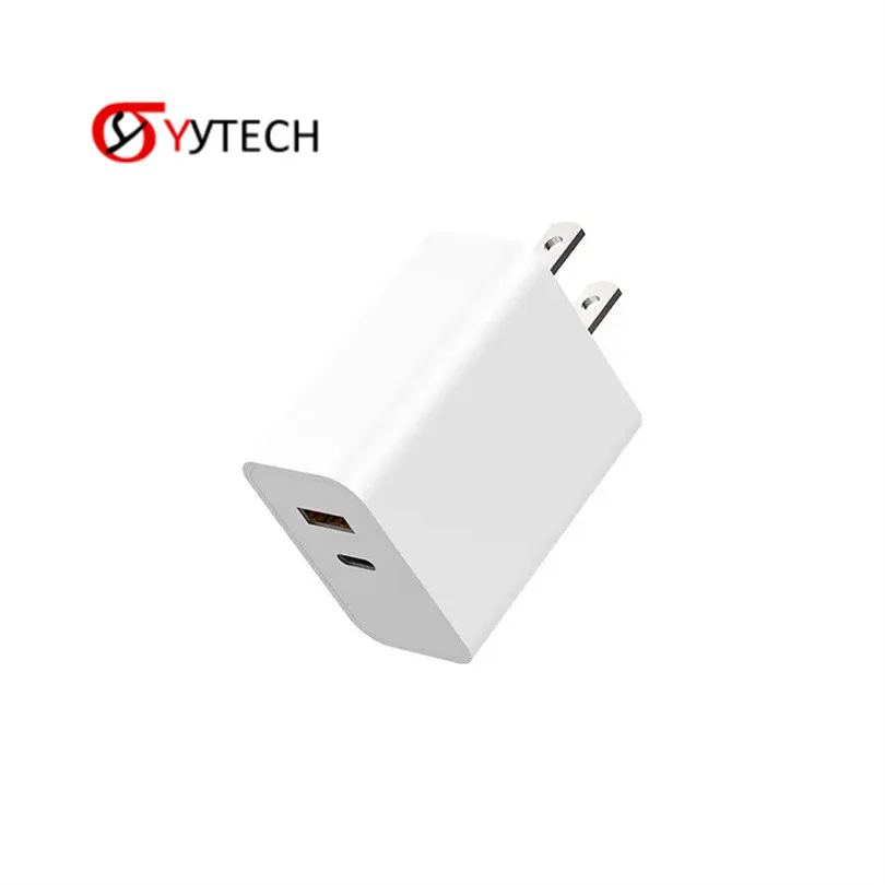 SYYTECH New USB Type C Fast Charger USB A Dual Interface 20W DP QC Power Adapter for iPhone Samsung EU US UK CE ETL UCKE