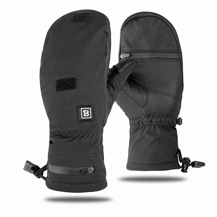 Winter cycling and skiing outdoor sports flip five fingers electric heating warm touch screen manufacturer custom gloves