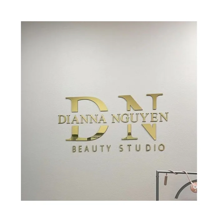 company logo design metal sign letters business name sign store front sign Gold Mirror Stainless Steel 3d Metal Letter