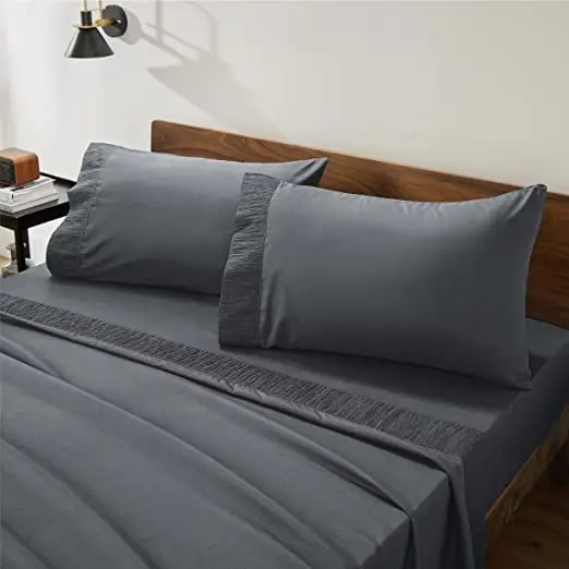 Full Size Sheet Sets Grey - Soft 1800 Bedding Microfiber Sheets Full Size Bed 4 Pieces Bed Sheets Full