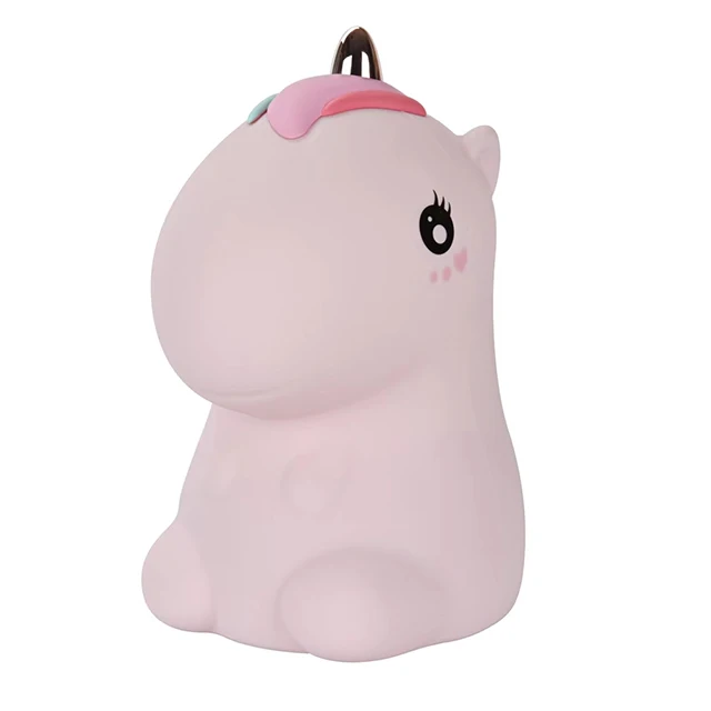2022 Hot Portable 7 Color Changing Baby Sleeping Bedside Lamp Cute Unicorn Animal Silicone LED Night Lights Lamp for Kids