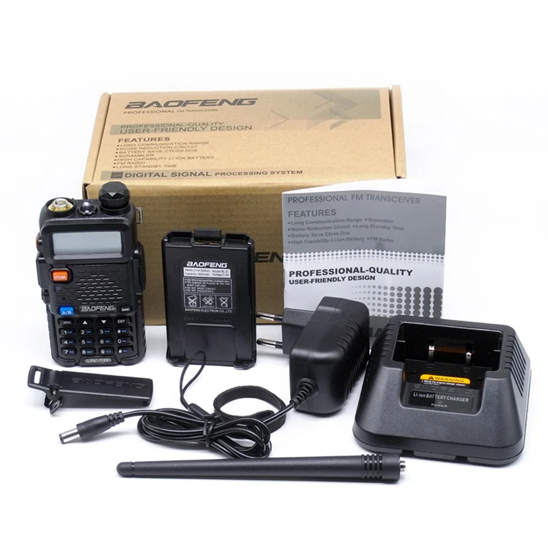 Оригинальный двухдиапазонный УКВ удобный радио UHF 5 Вт двухстороннее беспроводной интерком на дальние расстояния baofeng UV-5R иди и болтай walkie