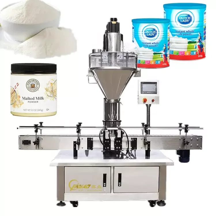 Top Y stainless steel PLC control bottle jar rice protein flour semi-auto milk powder weighing filling machine