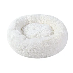 Pet Bed Dog Bed Pad Cat Round Cushion Comfortable Pillow Ultra Soft Plush Donut Sofa Machine Washable Mat Waterproof & Anti-Slip
