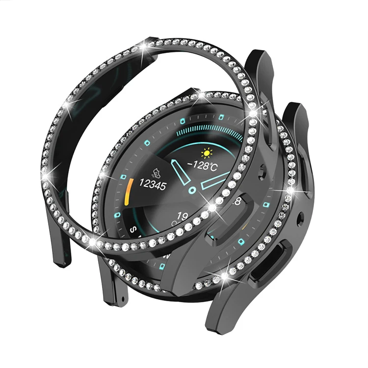 Luxury Half Cover Pc Protective Diamond Case Cover For Samsung Galaxy Watch 4/5 Pro 40mm 44mm Samsung Watch Case