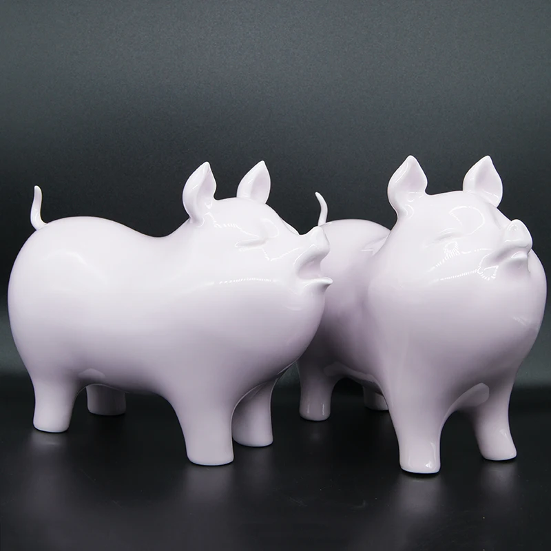 
THE SHOUTER Wholesale Cheap Discount Pink Funny Pig Ceramic pig statue ceramic animal figurine 