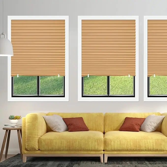 Adhesive blinds with Free Cut Size,Paper Pleated self adhesive blind,self adhesive honeycomb blind for Room Darkening