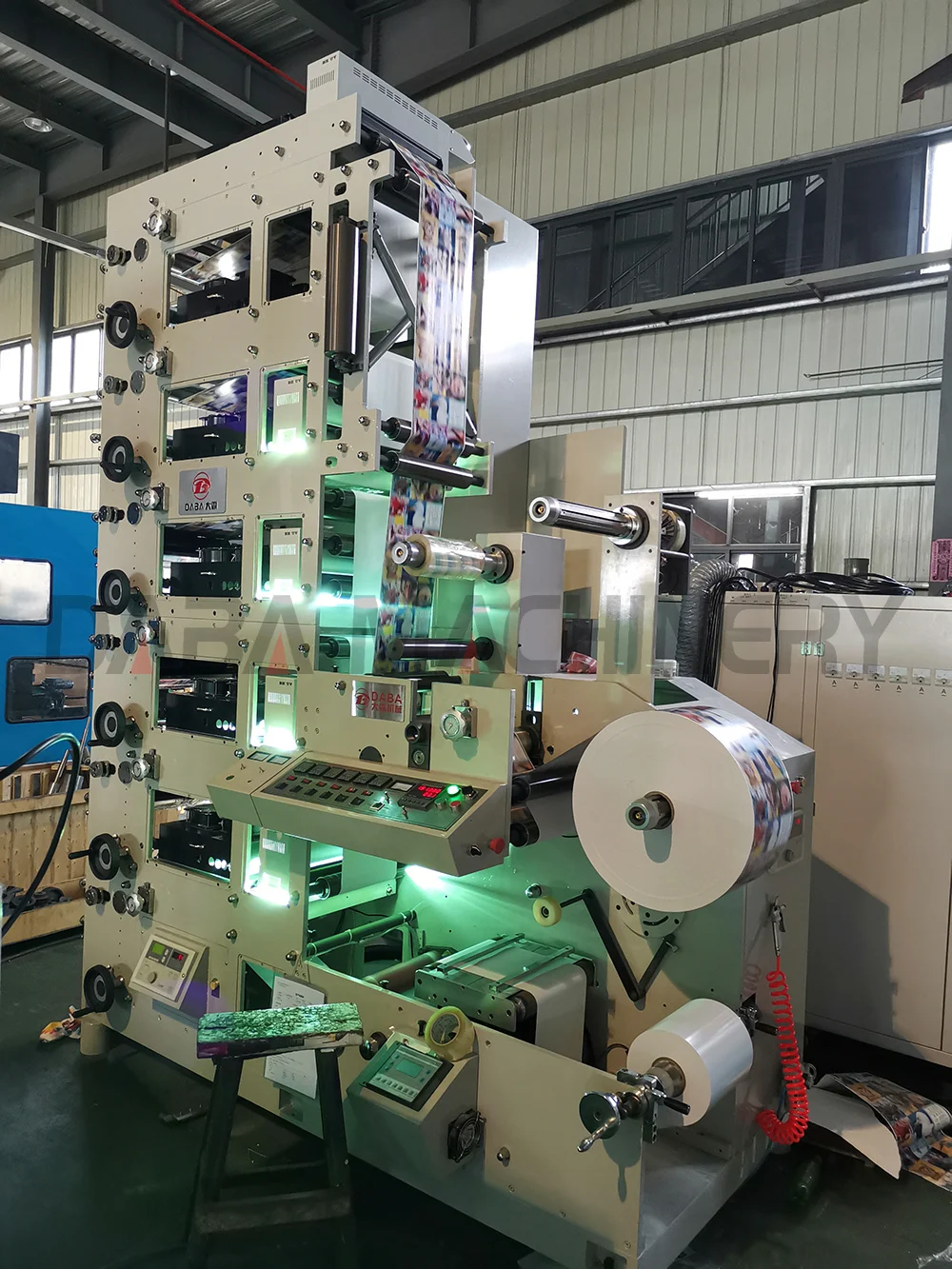 DABA 6 colors Flexo self adhesive pvc label  laminating printing machine