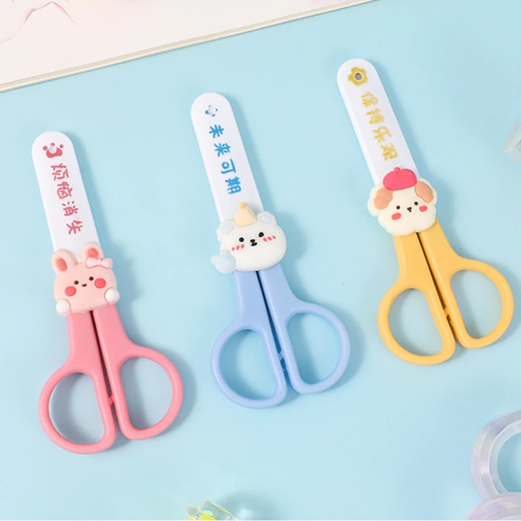 OULE Office Files Stationery Scissors Stainless Steel With Small Animal Stick Head Used For Paper Scissors