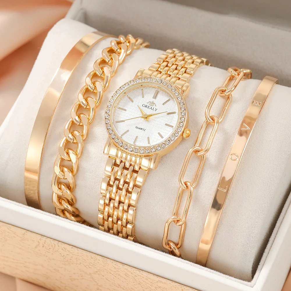 Wholesale Hot Selling New Products Ladies Round Hands Without Box Quartz Ladies Wrist Watch Gift Set