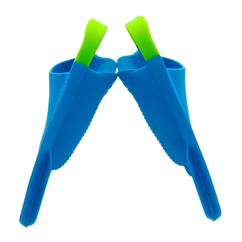 Blue M Swim Training Fins Comfortable Silicone Lap Swimming Short Blade Floating Flippers with Mesh Bag for Adults Snorkeling