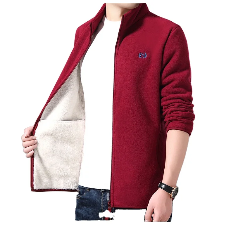 Customized Warm Comfortable zip Sherpa Jacket Winter Polyester Custom Winter Fleece Jacket Men sports winter jacket