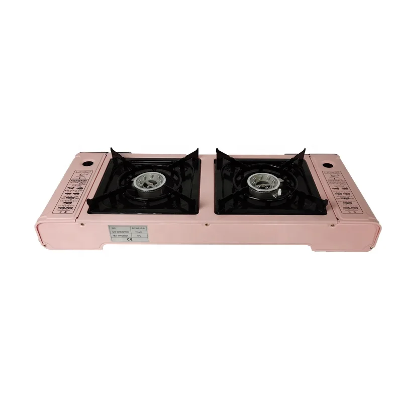 Professional two head stove butane gas stove with case portable gas stove outdoor