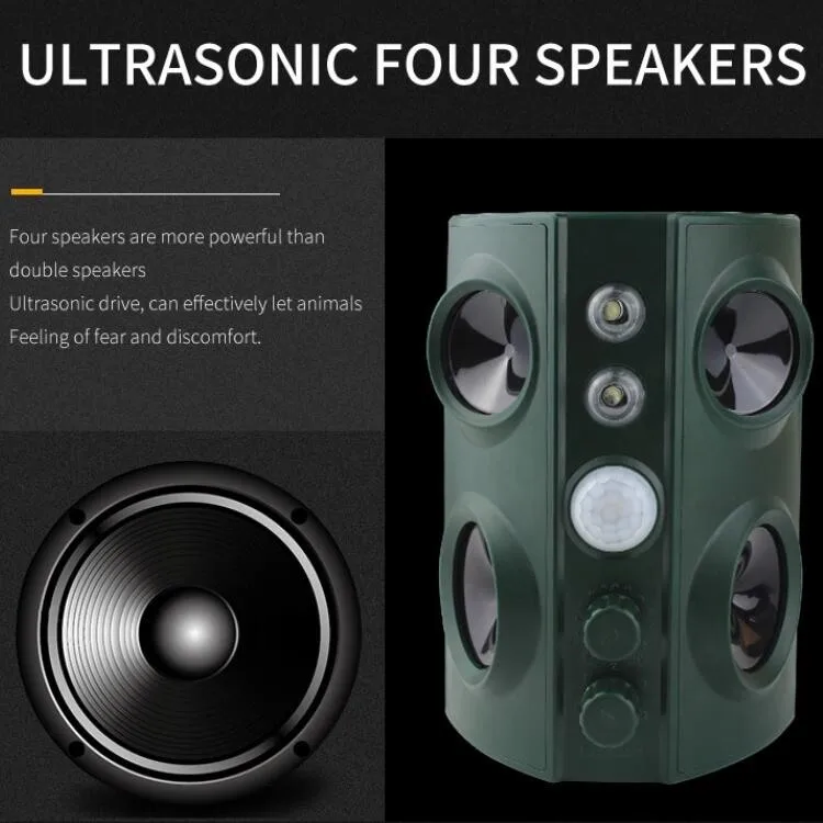 
Pest Repeller Solar Ultraon Dog Bird Cat Raccoon Repel PIR Motion Activated Ultrasonic Animal Quality Outdoor Rechargeable DC 5V 