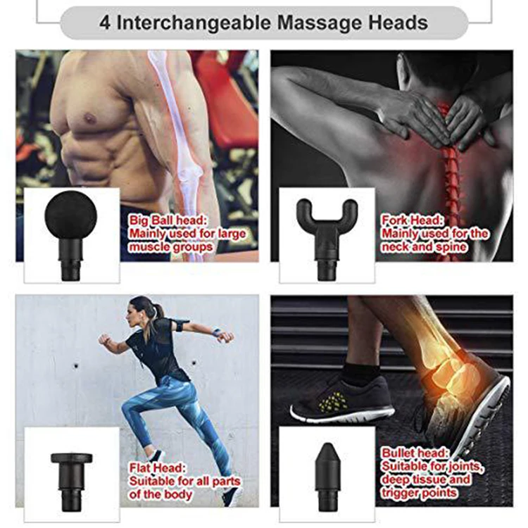 
yige fast delivery handle 6 heads massage gun 2019 new design 