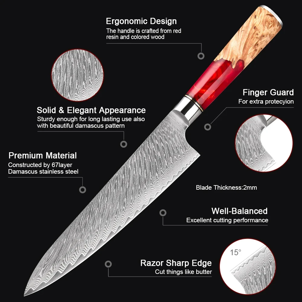 XITUO Professional Boning Knife Japanese 6 Inch Razor Sharp VG10 Premium High Carbon 67 Layer Damascus Stainless Super Steel