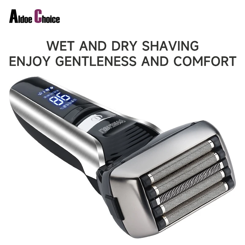 Запатентованная быстрая бритва с ЖК-дисплеем и 5 лезвиями, электробритва для бороды, электробритва из фольги, мужские электробритвы