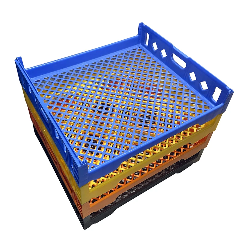 Plastic Stackable Crate HDPE Food Grade Moving Crate Transport Stackable Plastic Bread Tray Bakery Crate for Bread
