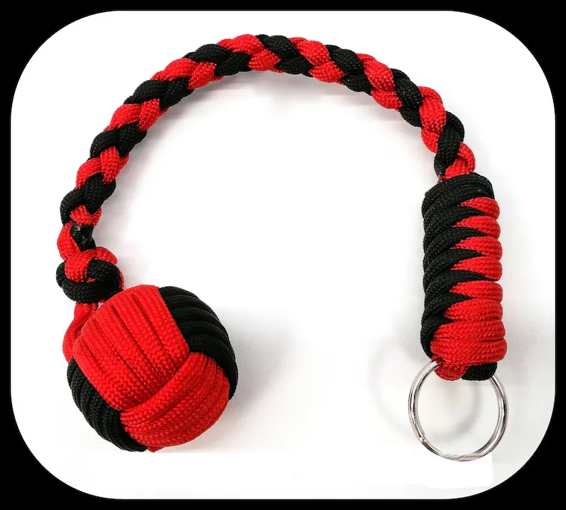 Ручной работы высококачественный 550 Паракорд на заказ обезьяны кулак ПАРАКОРД БРЕЛОК С 1 дюймовым стальным шариковым подшипником