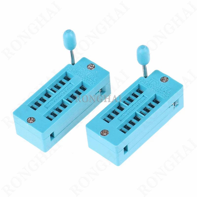 Green DIP16 ZIF ZIP IC Socket Adapter 16P DIP Chip Test Adapter PCB 16 Pin DIP16 16pin 2.54mm Pitch ZIF ZIP IC Socket Connector