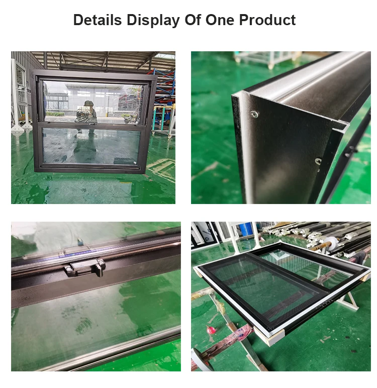 Tegood  easy clean double tilting Manual lifting aluminum double hung windows for ventilation