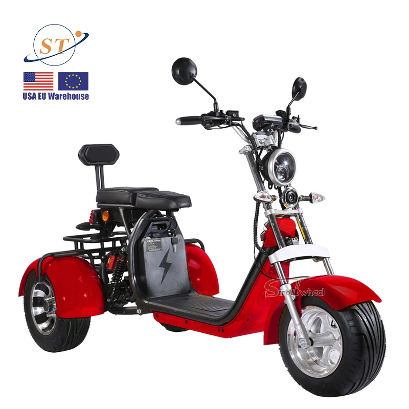 eu warehouse eec Adult three wheel bicycle Lithium Battery 60V 20Ah 2000w 3 wheel electric scooter citycoco electric motorcycle