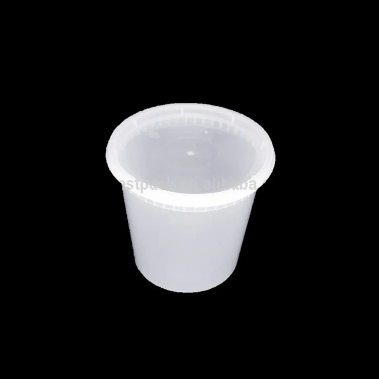 Custom Color based disposable take away 250ml 8oz pp Injection soup food plastic deli cup container with lids