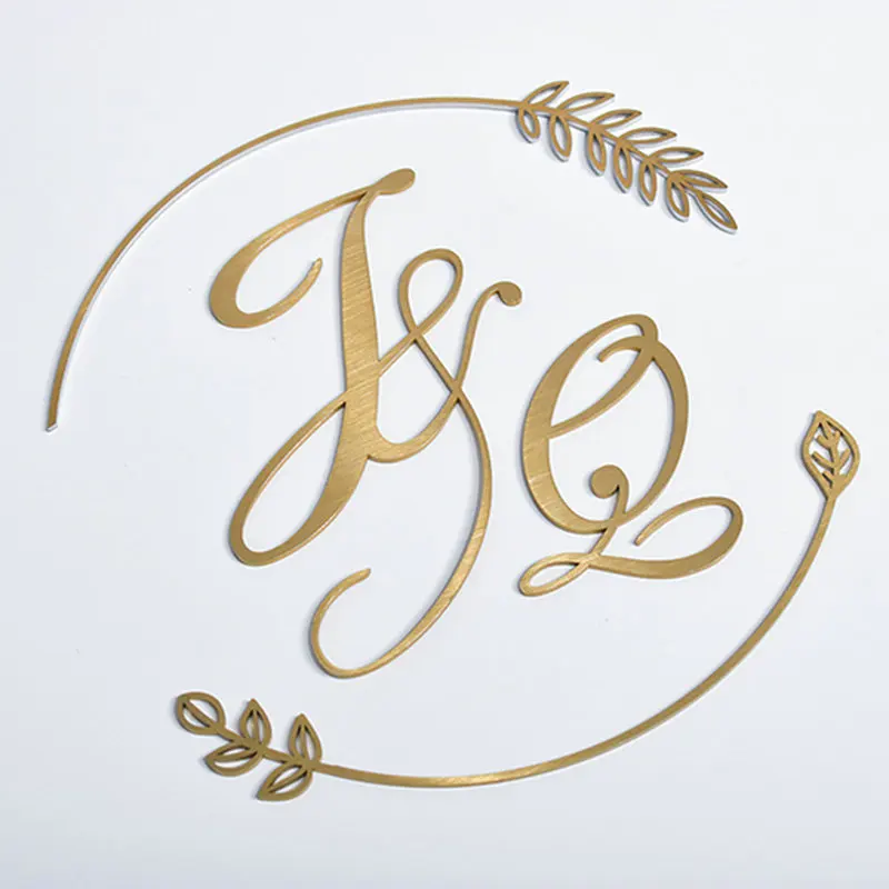 drop shipping DIY 3D metal laser cut company wall sign stainless steel Alphabet letters wedding party name letter