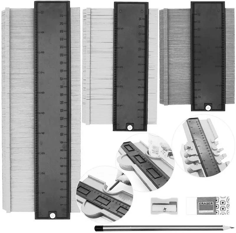ABS Irregular Profile Measuring Tool Contour Duplication Gauge Contou Duplicator Multi-function Arc Ruler