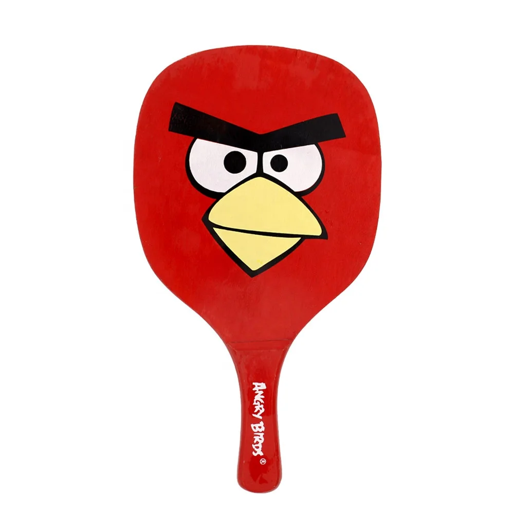 Заводской передовой ручной заказ. Развивающая деревянная пляжная Теннисная ракетка Angry red bird